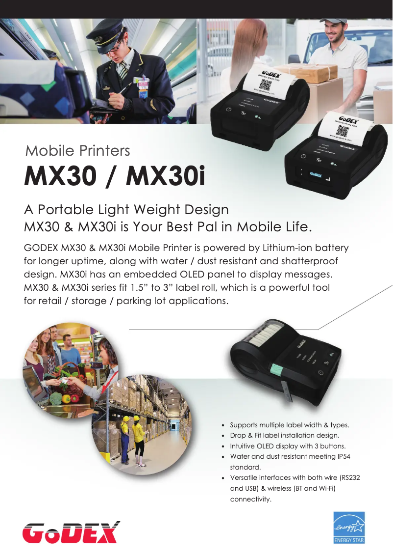 Page 1 de la notice Brochure Godex MX30i