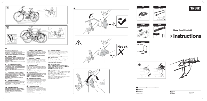 Page 1 of the manual User Manual Thule FreeWay 968