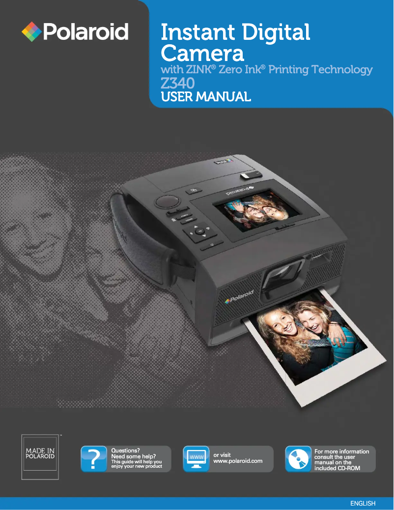 Image de la première page du manuel de l'appareil Z340