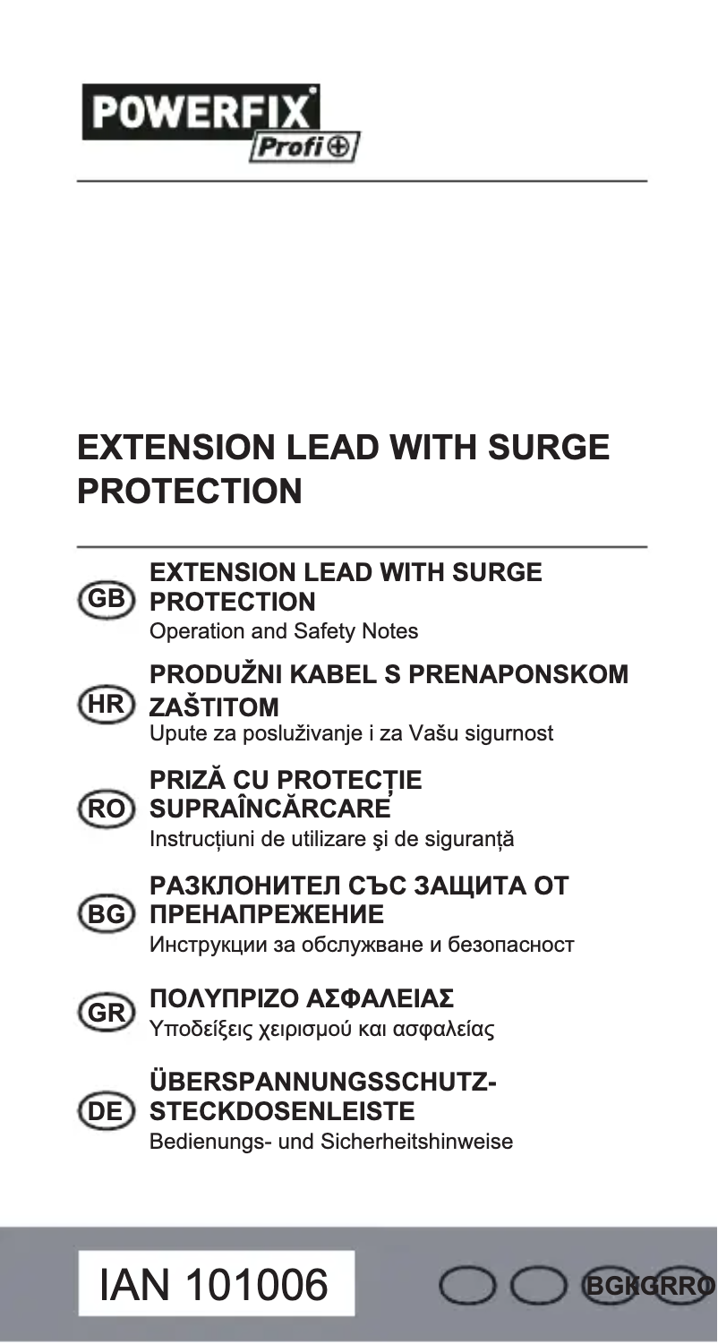Page 1 de la notice Manuel utilisateur Powerfix IAN 101006