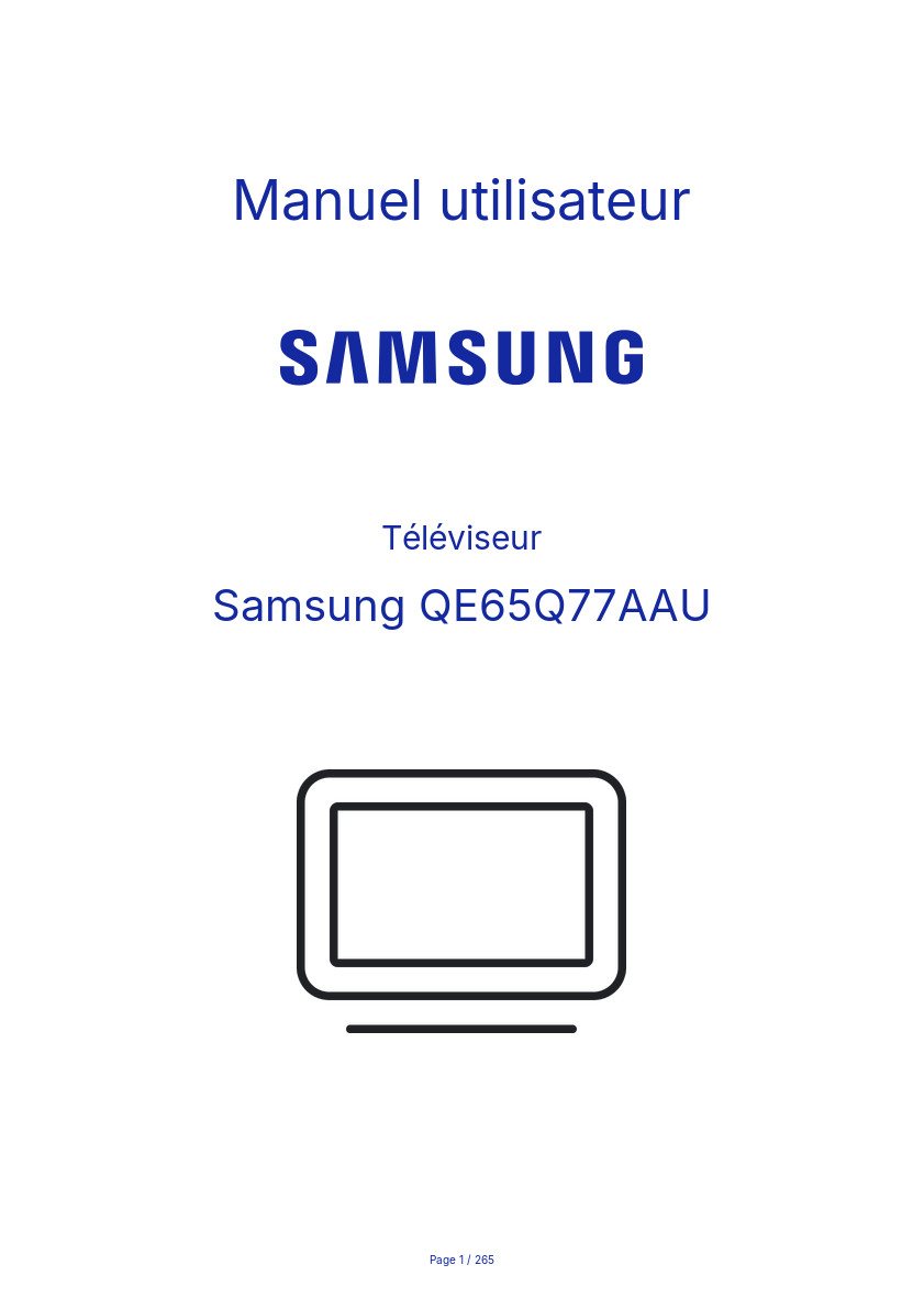 Page n°1 - Manuel utilisateur Samsung QE65Q77AAU