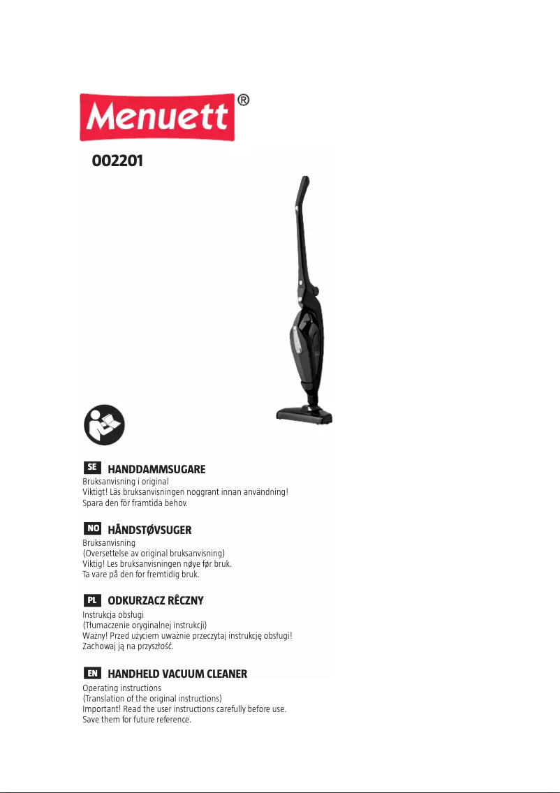 Página 1 del manual Manual de usuario Menuett 002201