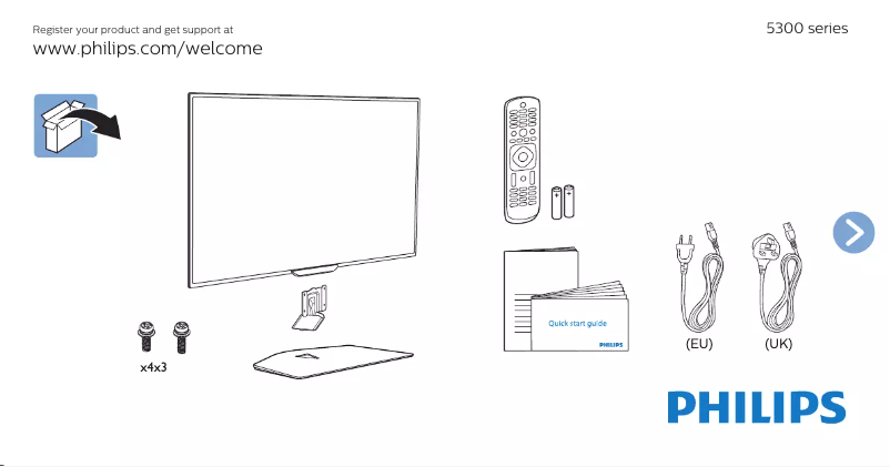 Página 1 del manual Guía de inicio rápido Philips 50PFH5300