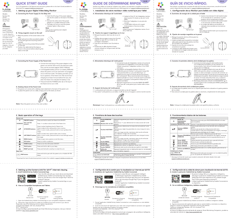 Page n°1 - Guide de démarrage rapide Oricom Babysense7 OBH430