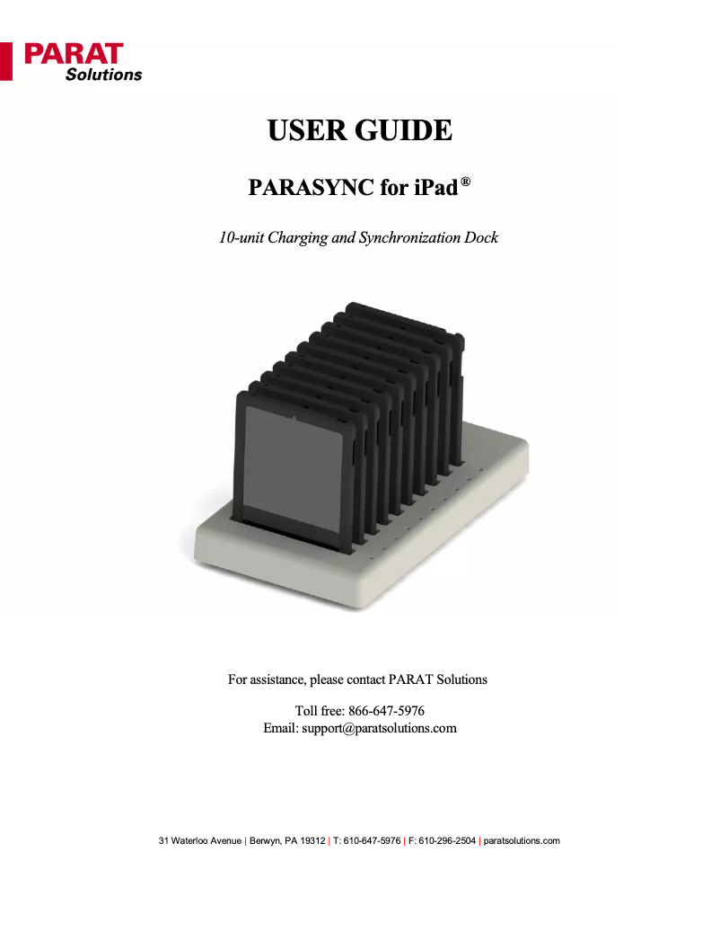 Image de la première page du manuel de l'appareil PARASYNC for iPad 2