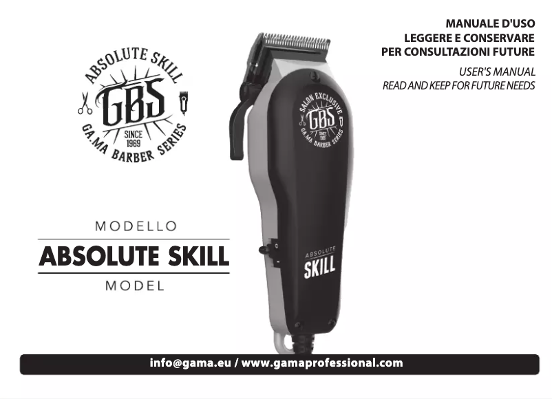 Page 1 de la notice Manuel utilisateur GA.MA GBS Absolute Skill