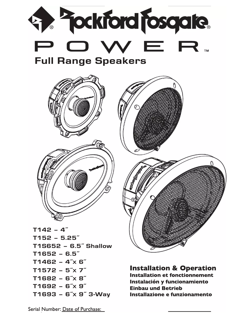 Page 1 de la notice Mode d'emploi Rockford Fosgate T152