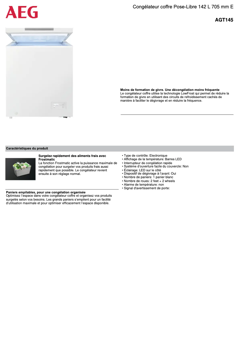 Image de la première page du manuel de l'appareil AGT145