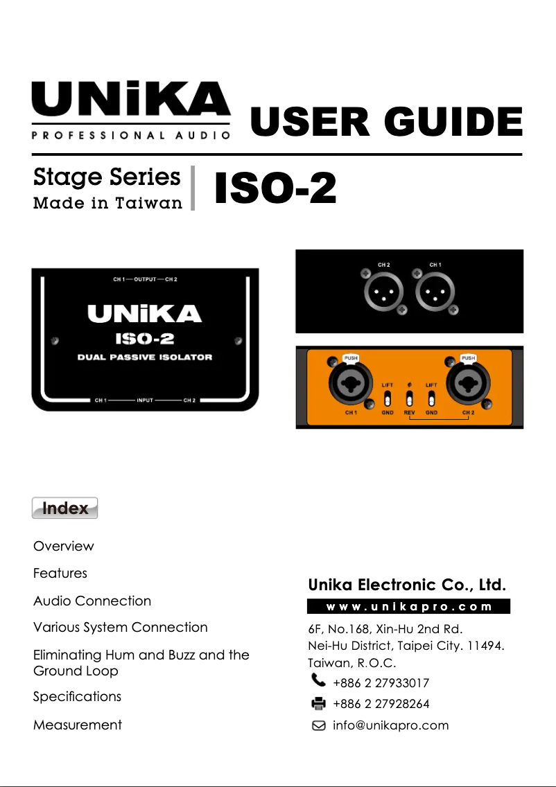 Image de la première page du manuel de l'appareil ISO-2
