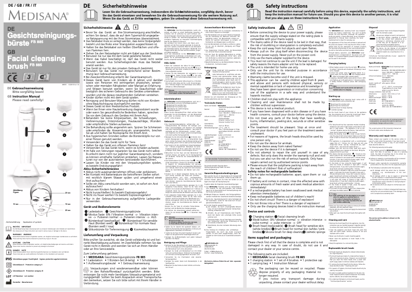 Página 1 del manual Manual de usuario Medisana FB 885