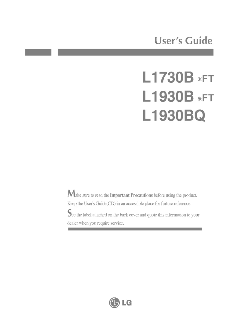 Página 1 del manual Manual de usuario LG L1930SBFT