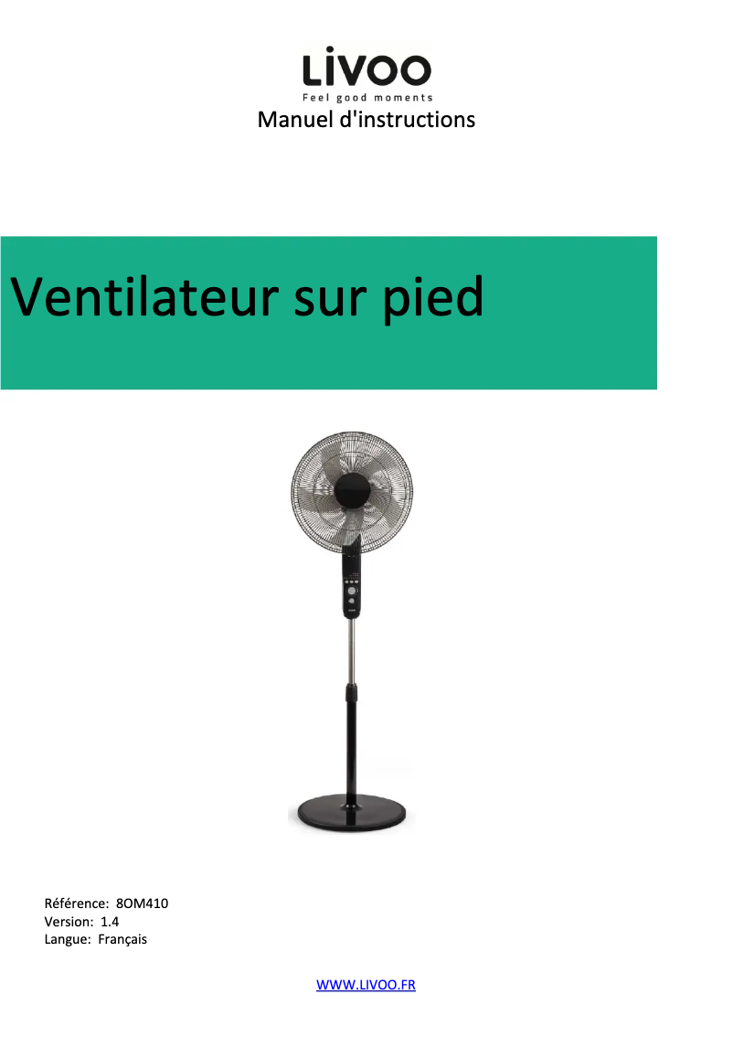Page 1 de la notice Manuel utilisateur Livoo DOM410