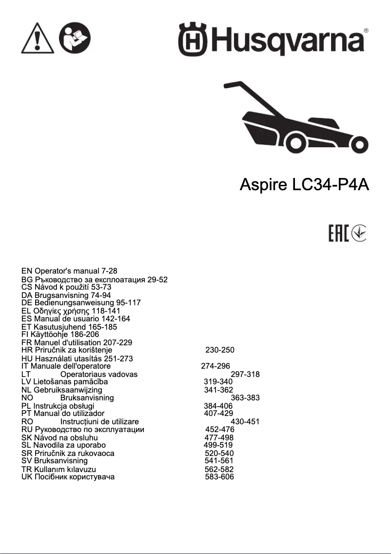Page n°1 - Manuel utilisateur Husqvarna Aspire LC34-P4A