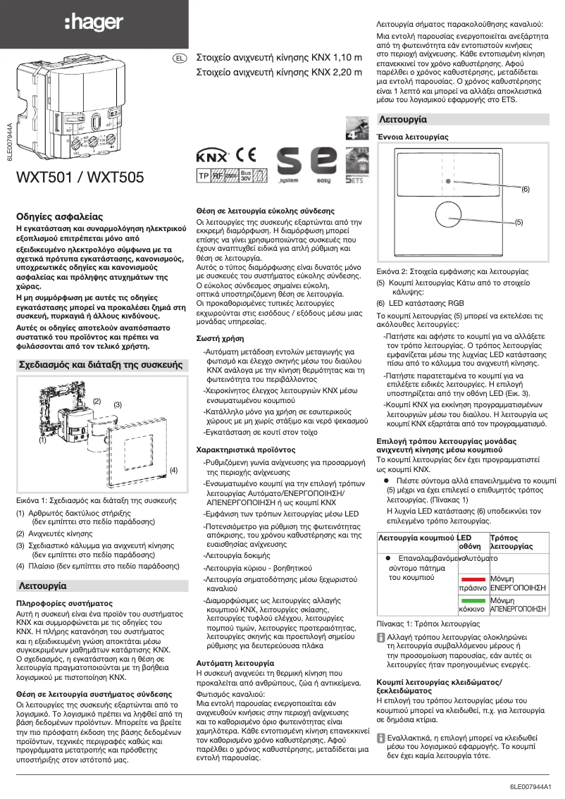 Page n°1 - Manuel utilisateur Hager WXT501