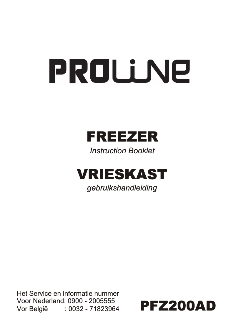 Page n°1 - Manuel utilisateur Proline PFZ200AD