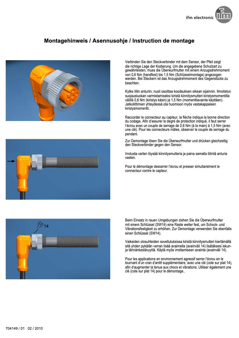 Page 1 de la notice Manuel utilisateur IFM EVS020