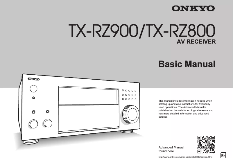 Page 1 de la notice Manuel utilisateur Onkyo TX-RZ800