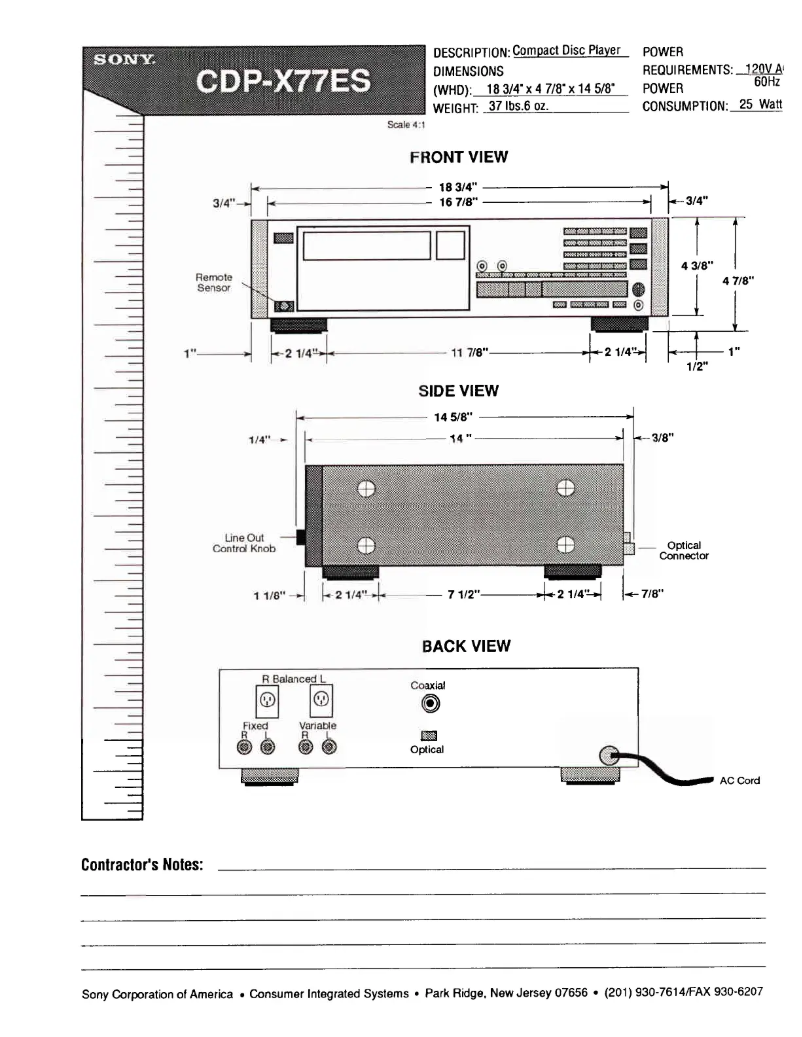 Page 1 de la notice Guide d'installation Sony CDP-X77ES