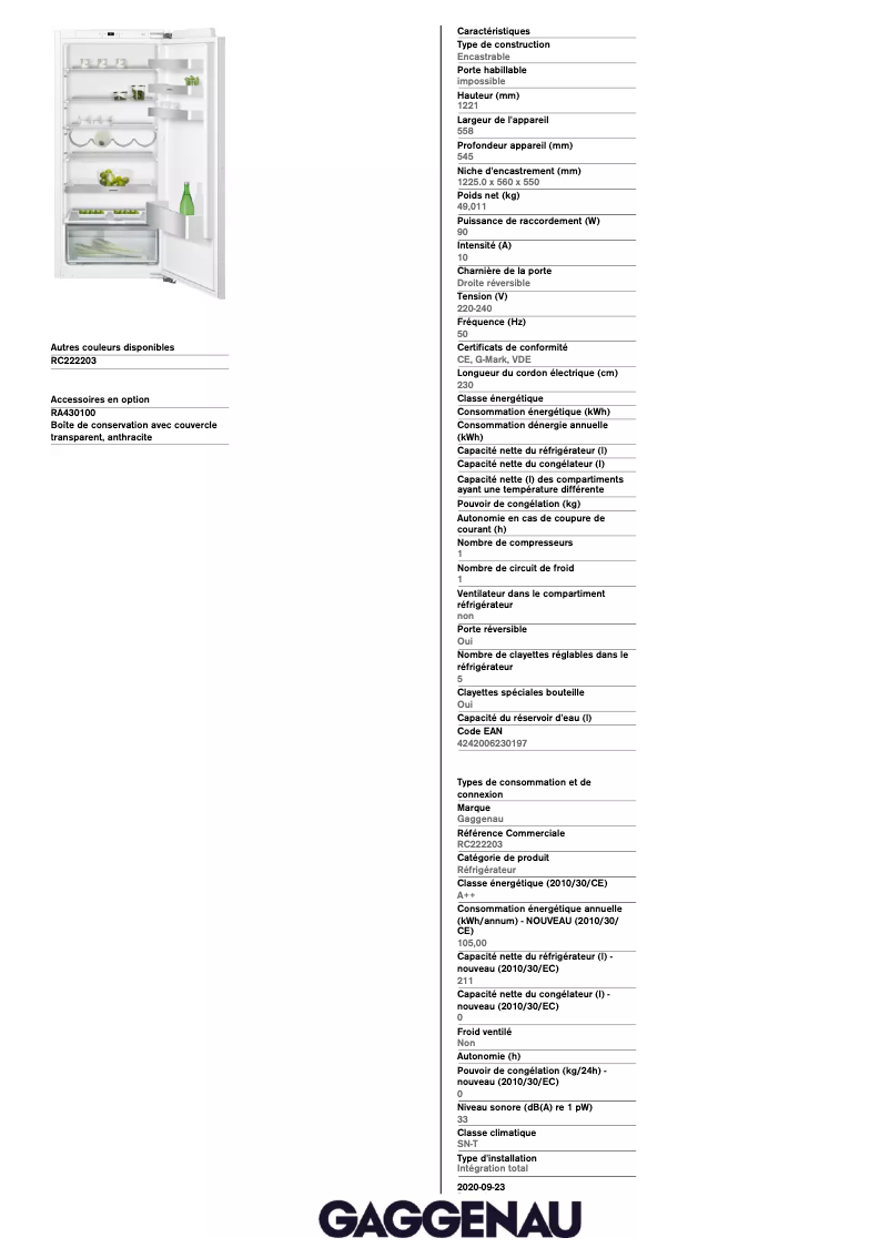 Imagen de la primera página del manual del dispositivo RC222203
