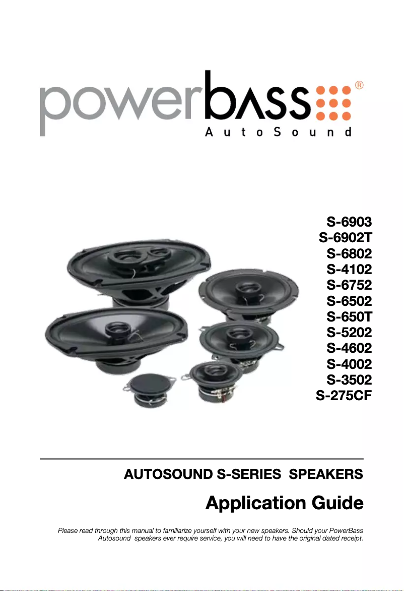 Page 1 de la notice Manuel utilisateur PowerBass AutoSound S-650T