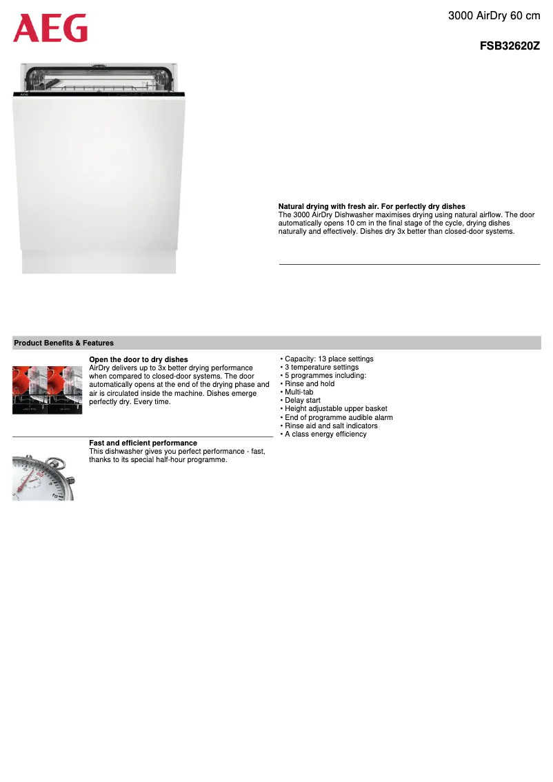 Page n°1 - Fiche technique AEG FSB32620Z