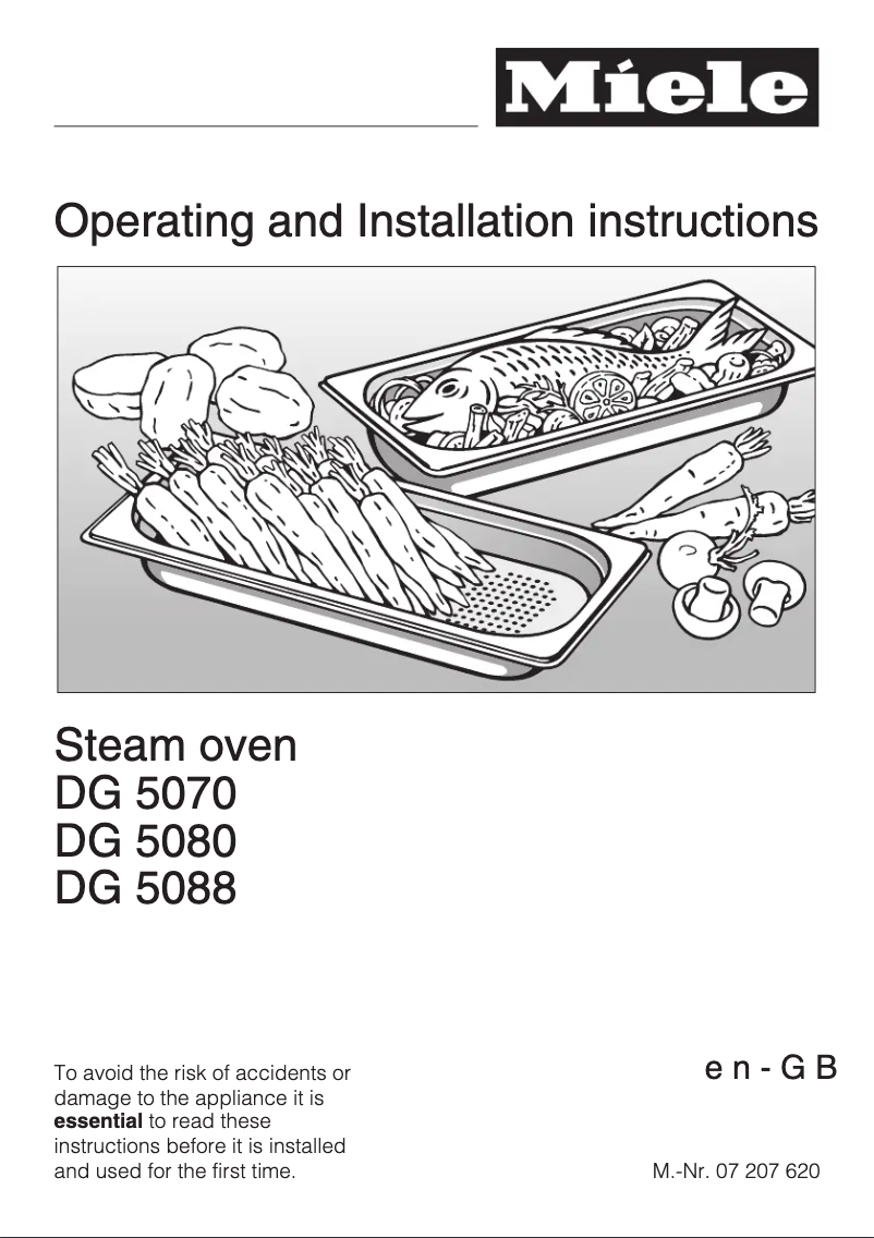 Page n°1 - Manuel utilisateur Miele DG 5088