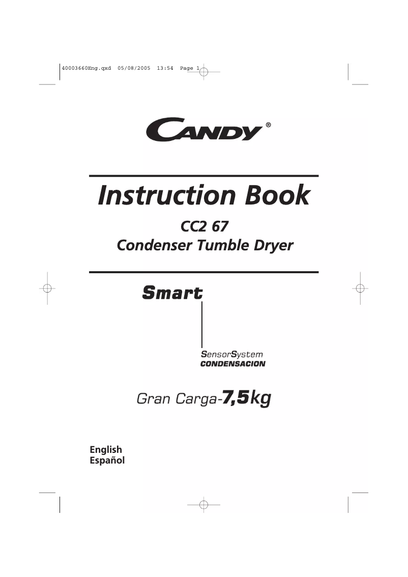 Page n°1 - Manuel utilisateur Candy CC2 67-37