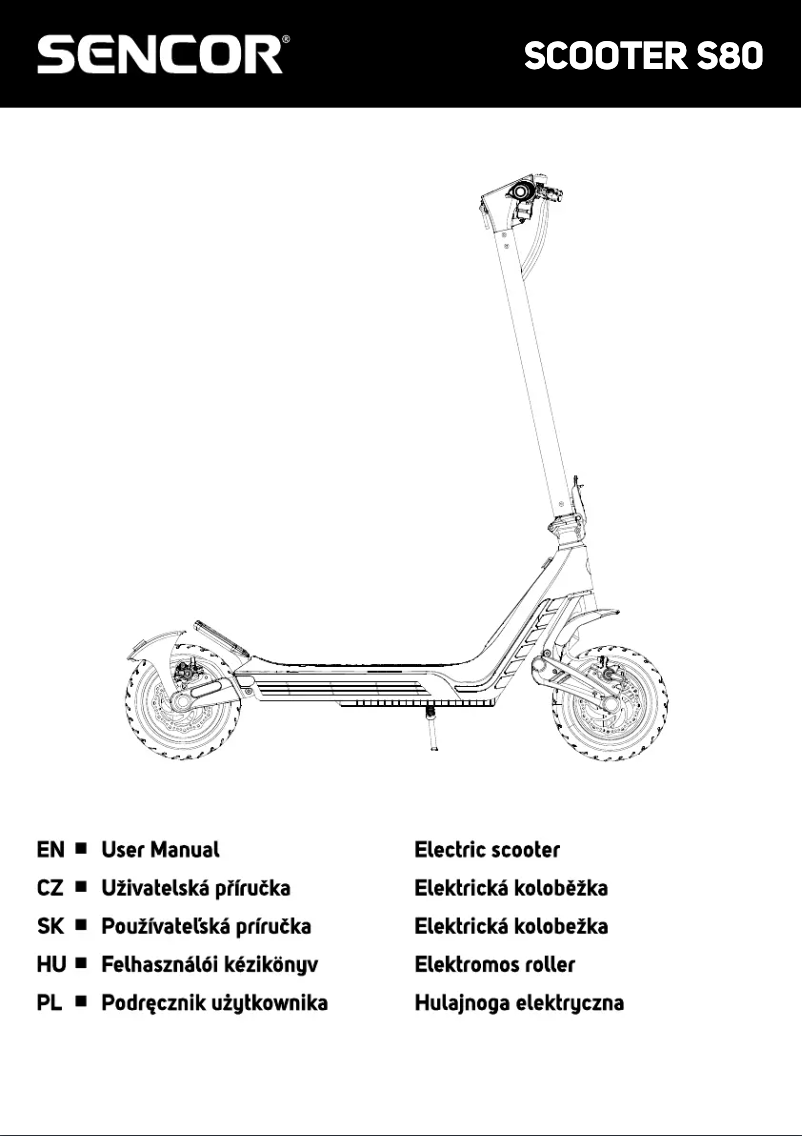 Page 1 de la notice Manuel utilisateur Sencor SCOOTER S80