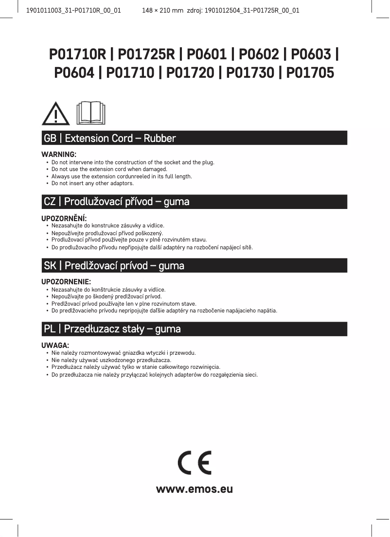 Page 1 de la notice Manuel utilisateur Emos P01710R