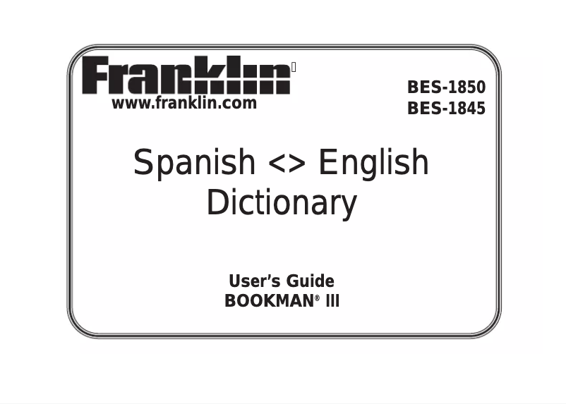 Page 1 de la notice Manuel utilisateur Franklin BES-1850