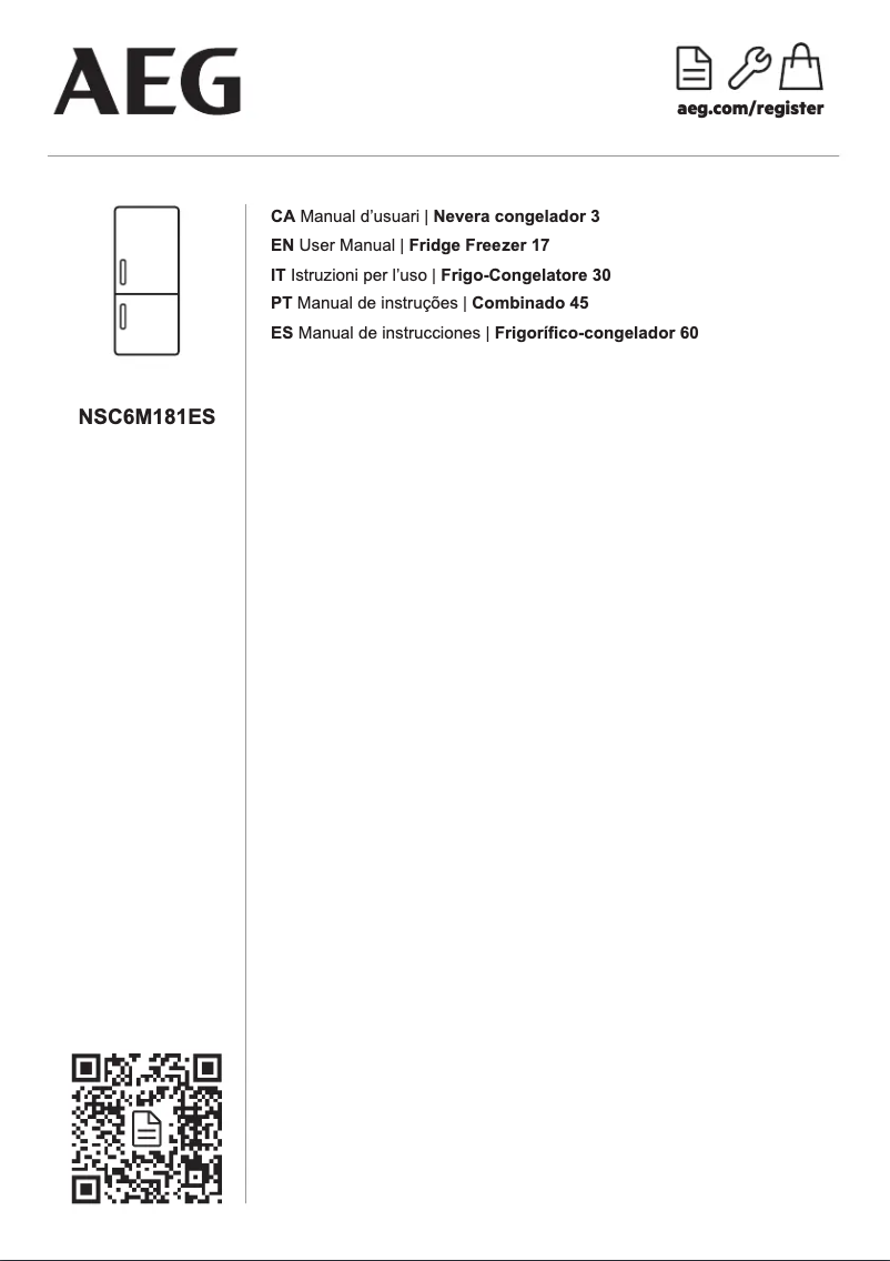 Page 1 de la notice Manuel utilisateur AEG NSC6M181ES