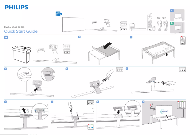 Page 1 de la notice Guide de démarrage rapide Philips 58PUS8555