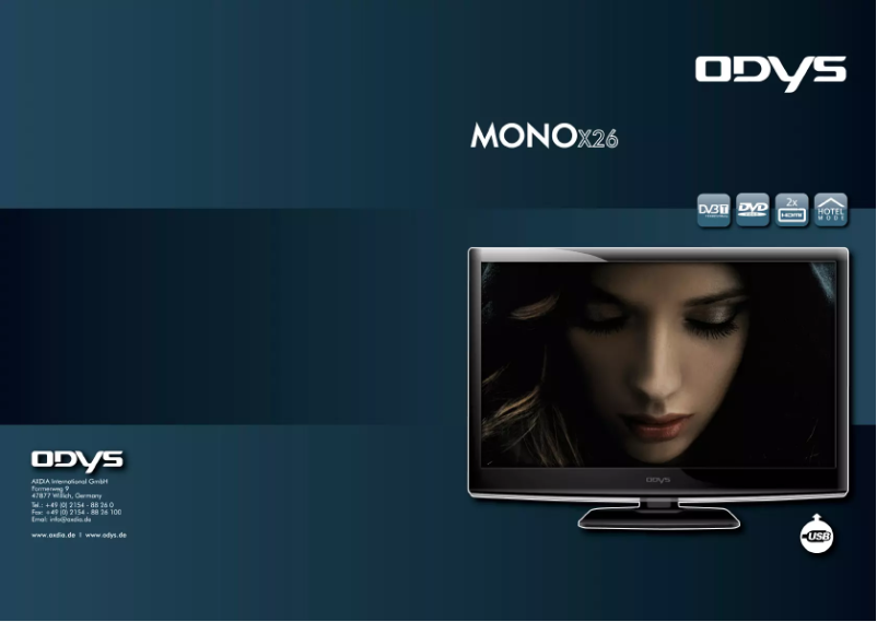 Page n°1 - Manuel utilisateur Odys Mono X26