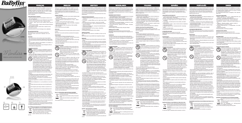 Page 1 de la notice Manuel utilisateur BaByliss Miniliss G590E