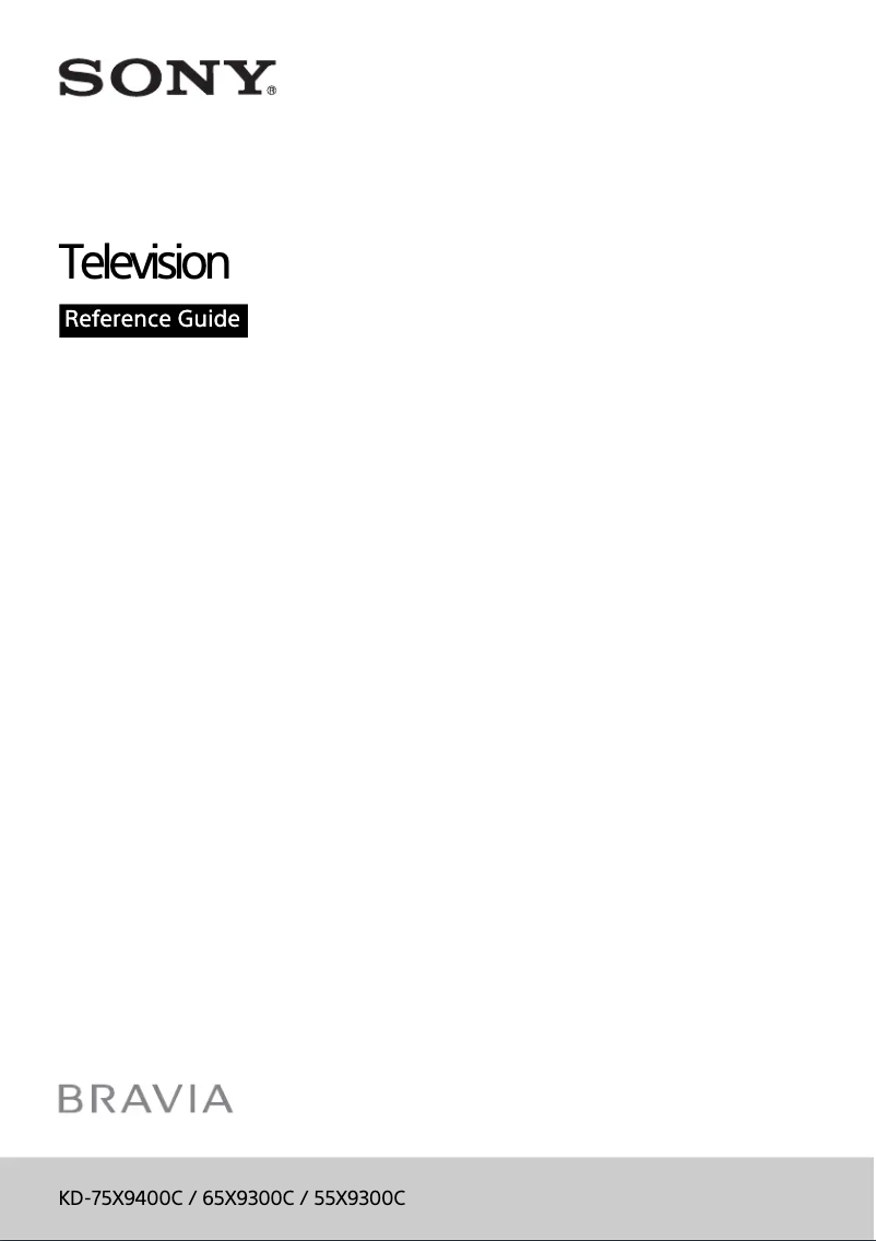 Page 1 de la notice Manuel utilisateur Sony Bravia KD-75X9400C