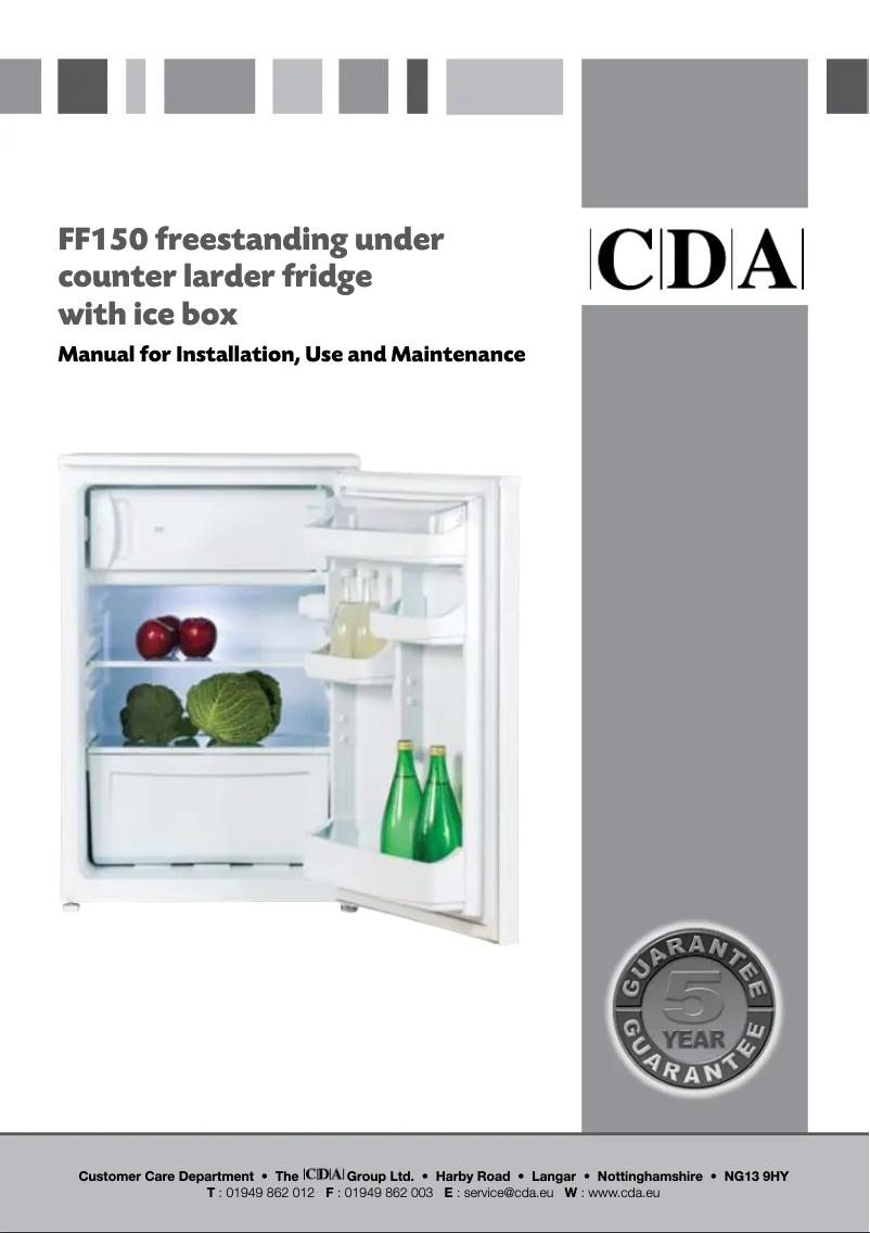 Page n°1 - Manuel utilisateur CDA FF150WH