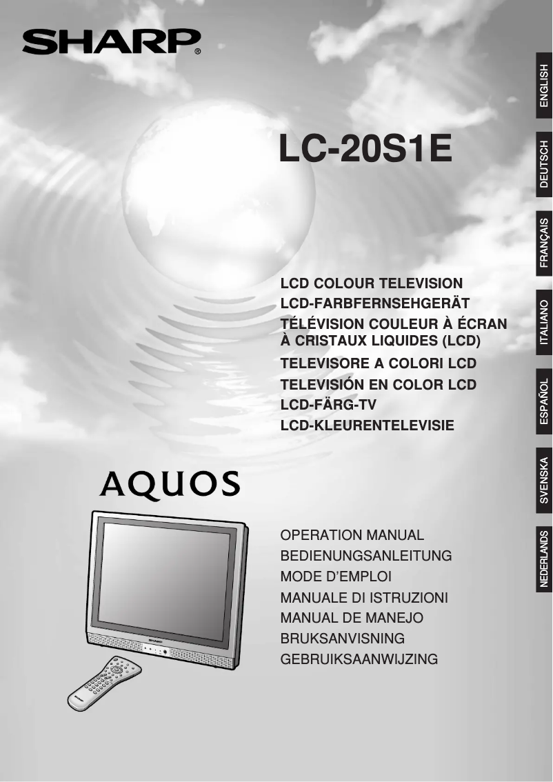 Imagen de la primera página del manual del dispositivo Aquos LC-20S1UB