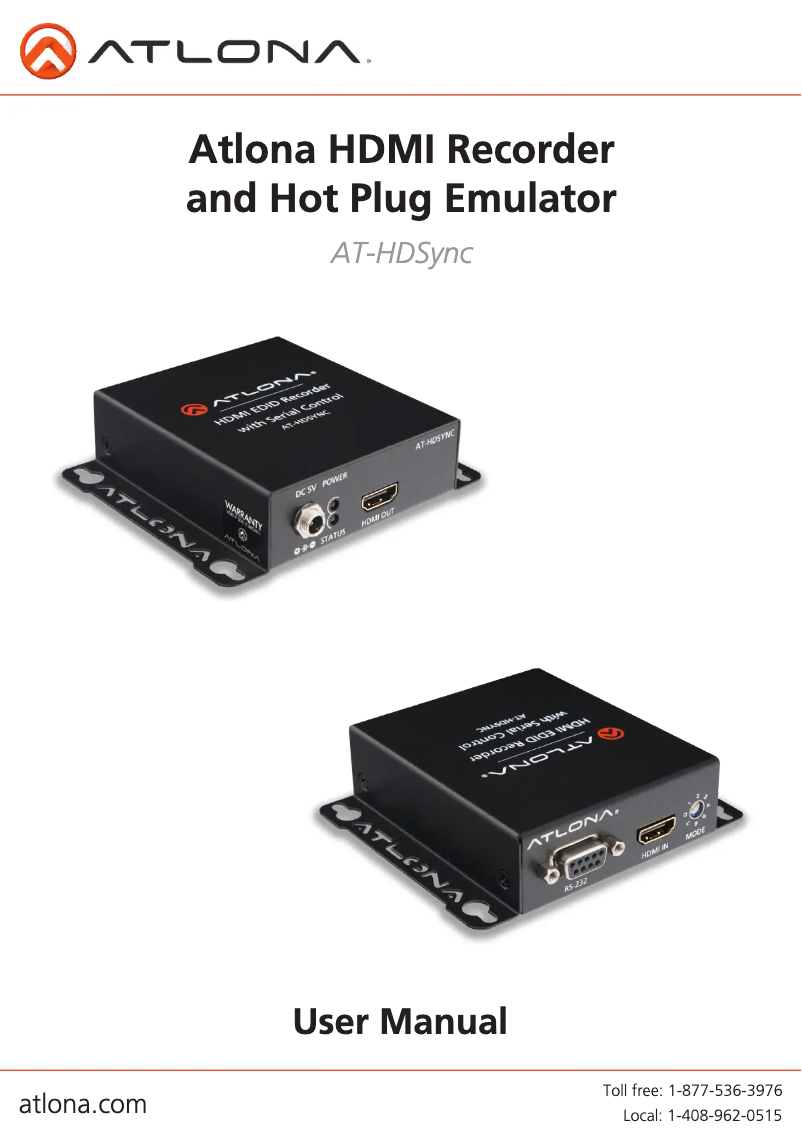 Imagen de la primera página del manual del dispositivo AT-HDSYNC