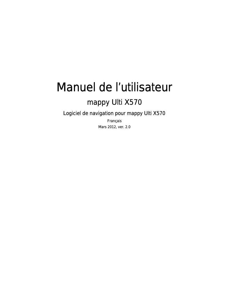 Image de la première page du manuel de l'appareil Ulti X570