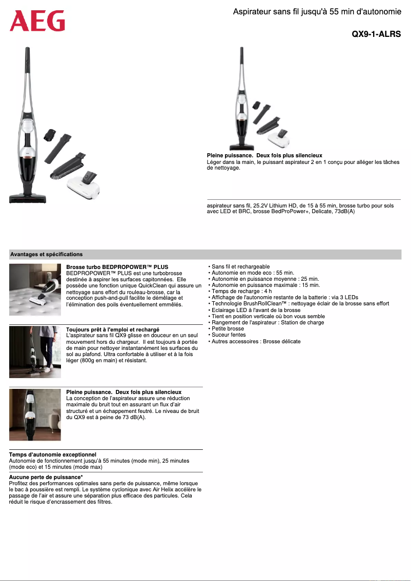 Page n°1 - Fiche technique AEG QX9-1-ALRS