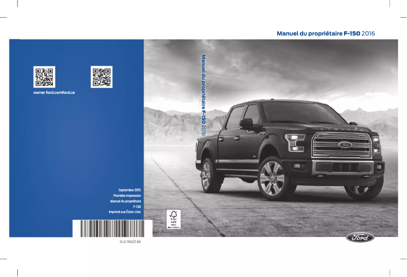 Page 1 de la notice Manuel utilisateur Ford F-150 (2016)