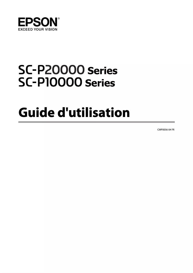 Page n°1 - Manuel utilisateur Epson SureColor SC-P10000