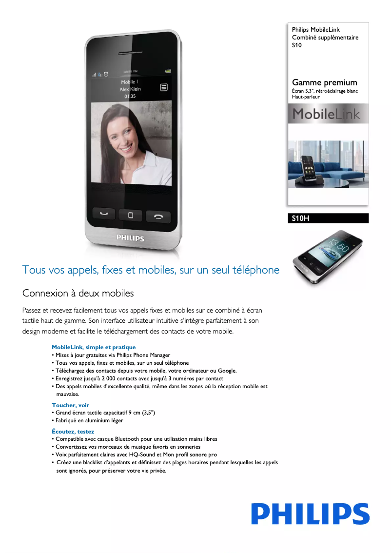 Image de la première page du manuel de l'appareil S10H