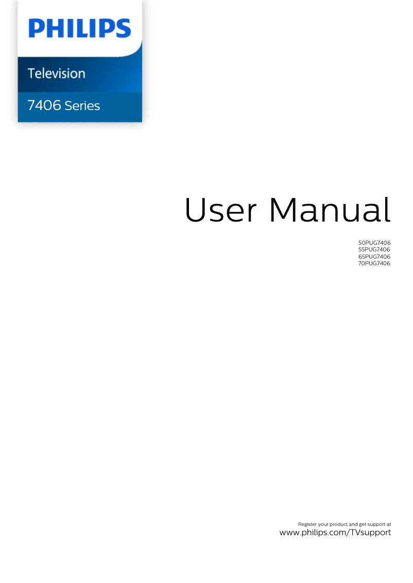 Page n°1 - Manuel utilisateur Philips 70PUG7406