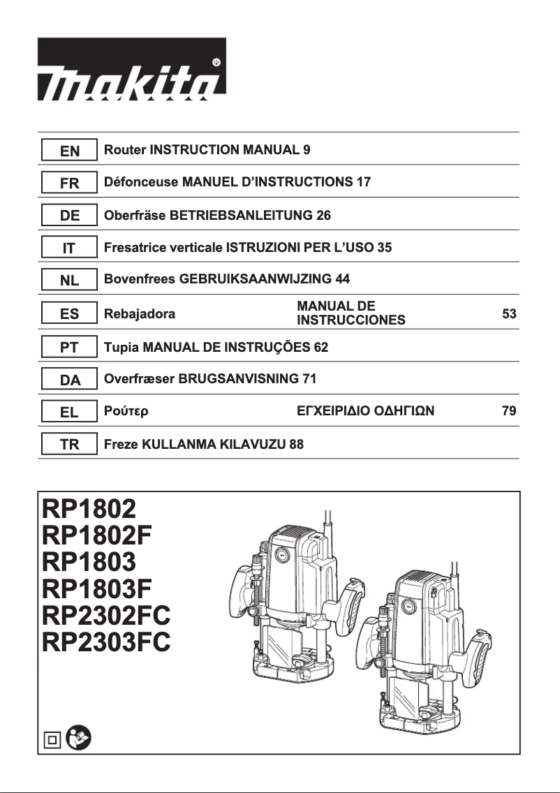 Page n°1 - Manuel utilisateur Makita RP2302FC
