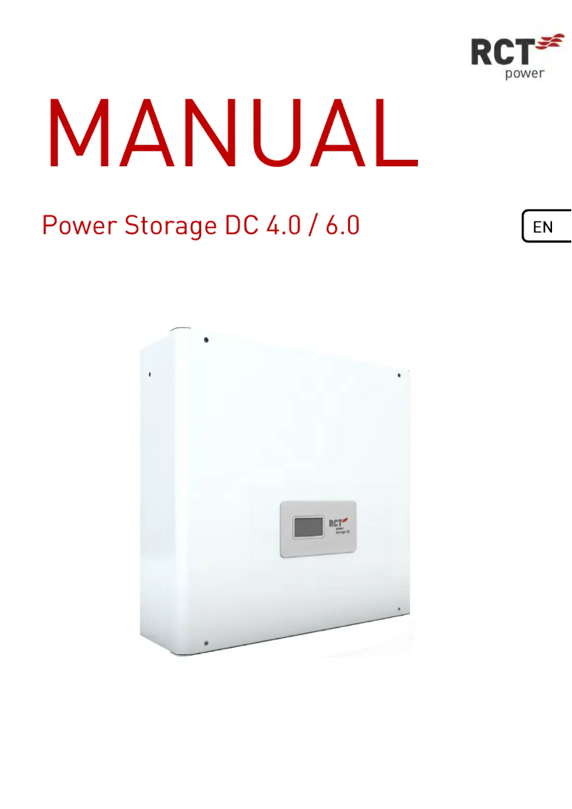 Page n°1 - Manuel utilisateur RCT Power Power Storage DC 4.0