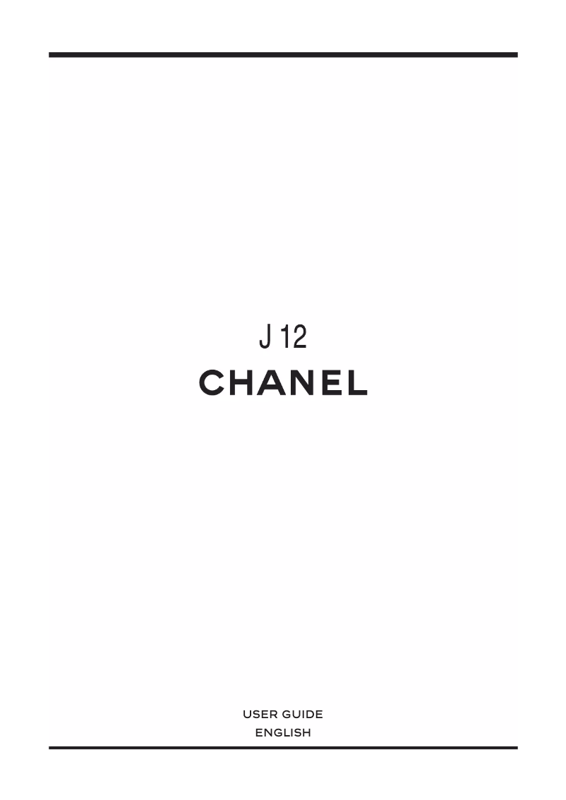 Image de la première page du manuel de l'appareil J12 Chronograph