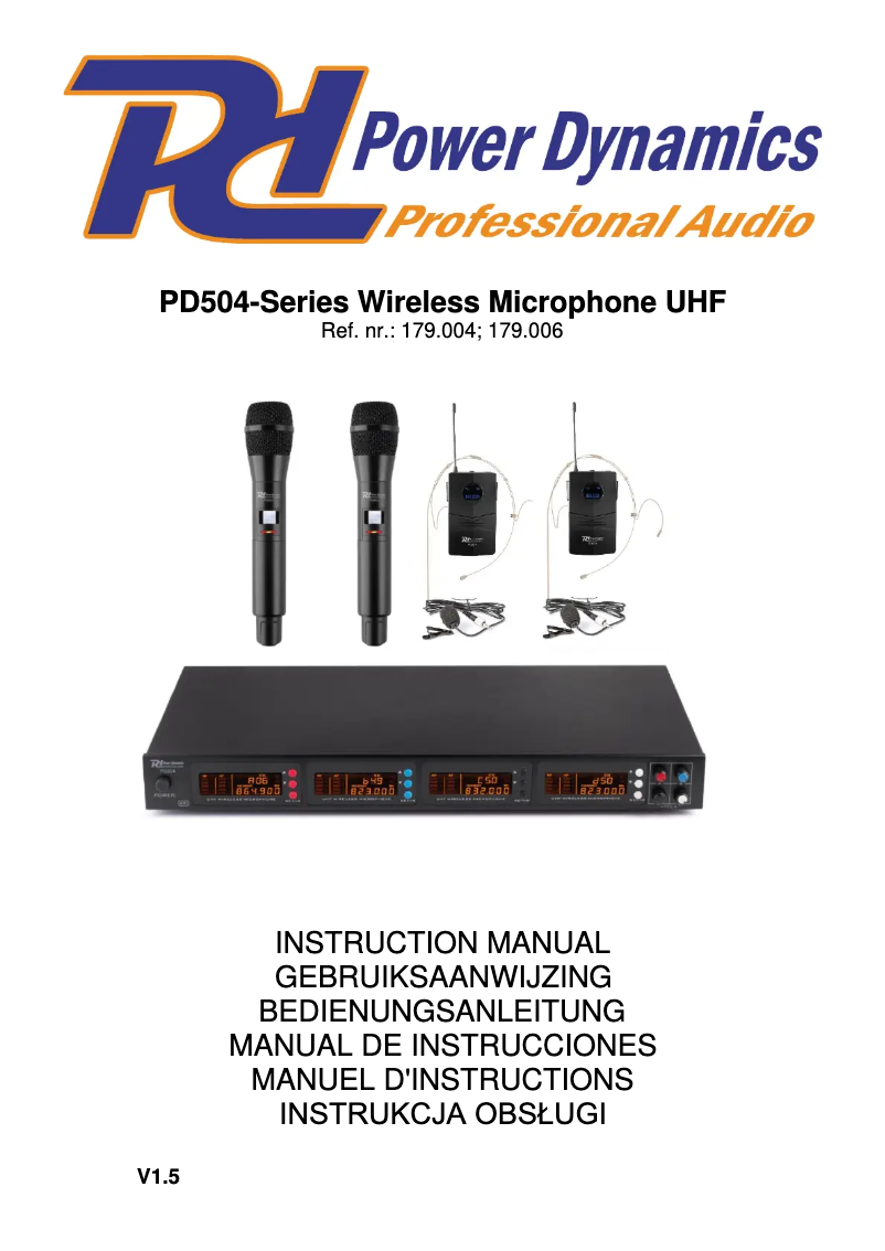 Page n°1 - Manuel utilisateur Power Dynamics PD504H