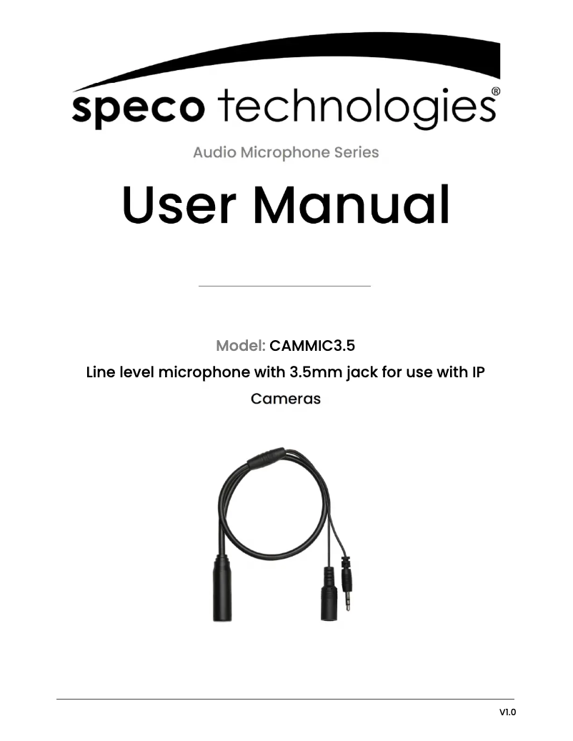 Image de la première page du manuel de l'appareil CAMMIC3.5