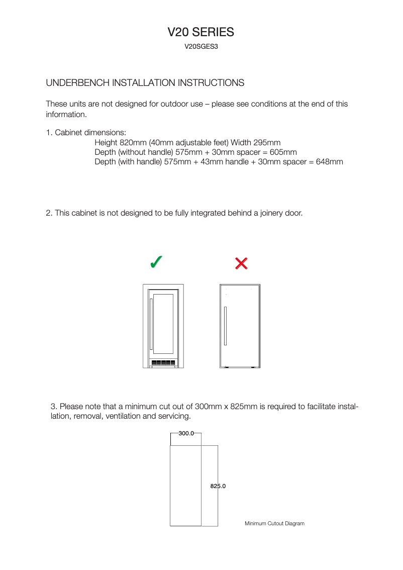 Page 1 de la notice Manuel utilisateur Vintec V20SGES3